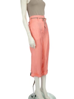 Emilio Pucci Pink Silk Wide Leg Trousers Size S