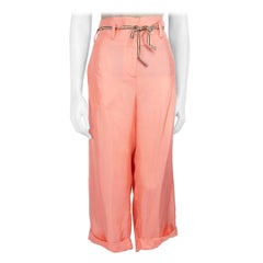 Emilio Pucci Pink Silk Wide Leg Trousers Size S