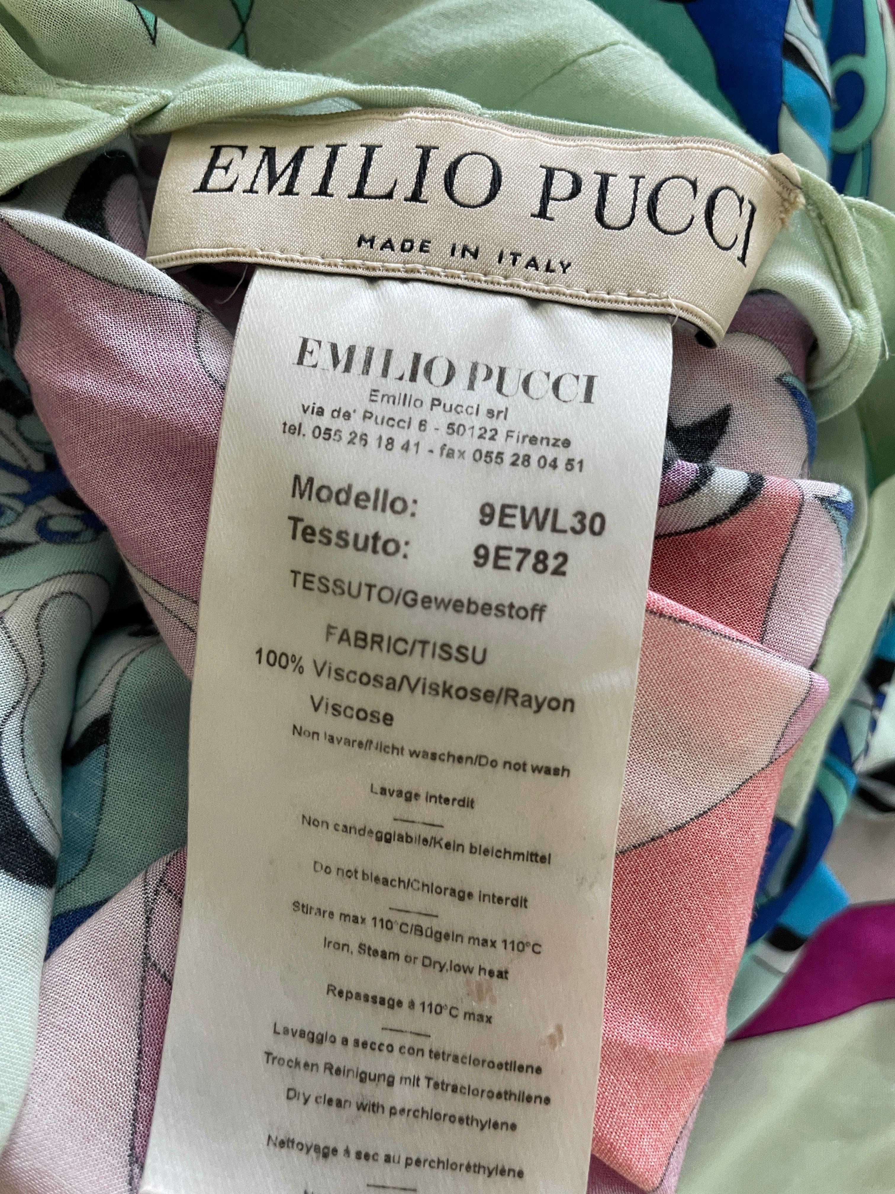 Emilio Pucci Rosa Vintage Kaftan-Kleid mit kalten Schultern und Knopfleiste 4