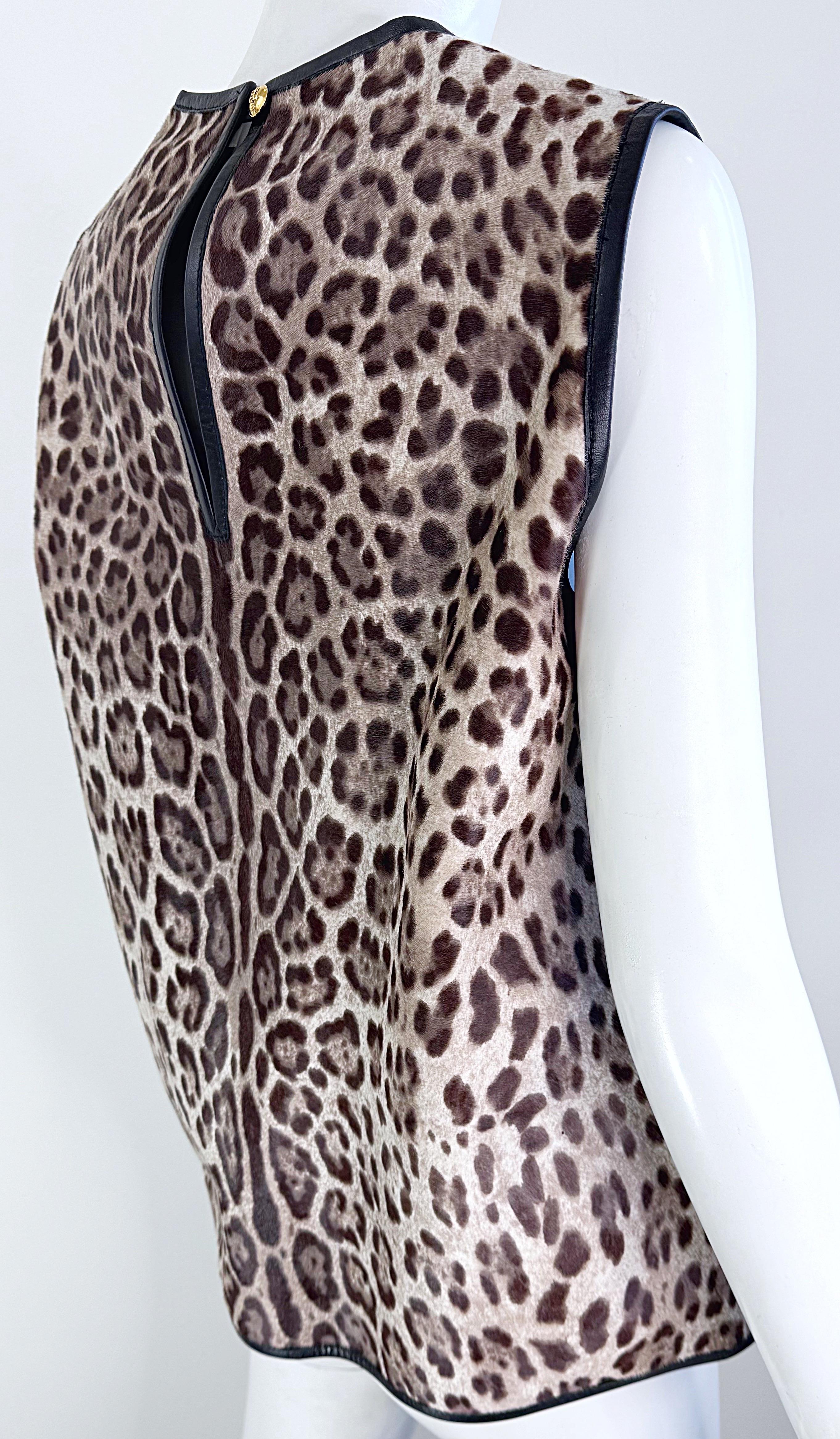 Emilio Pucci Pre Fall 2013 Runway Calf Hair Size 8 / 10 Leopard Print Blouse Top For Sale 10