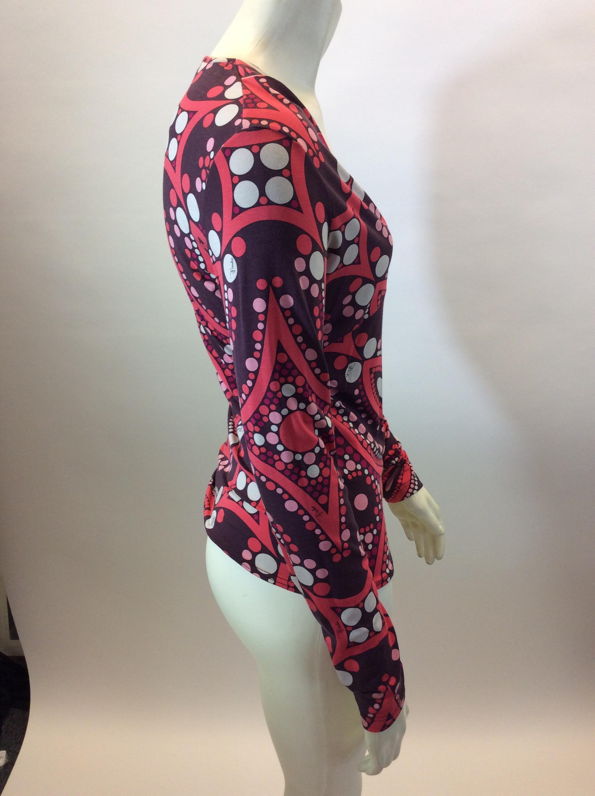 Emilio Pucci Print Long Sleeve Shirt In Good Condition For Sale In Narberth, PA