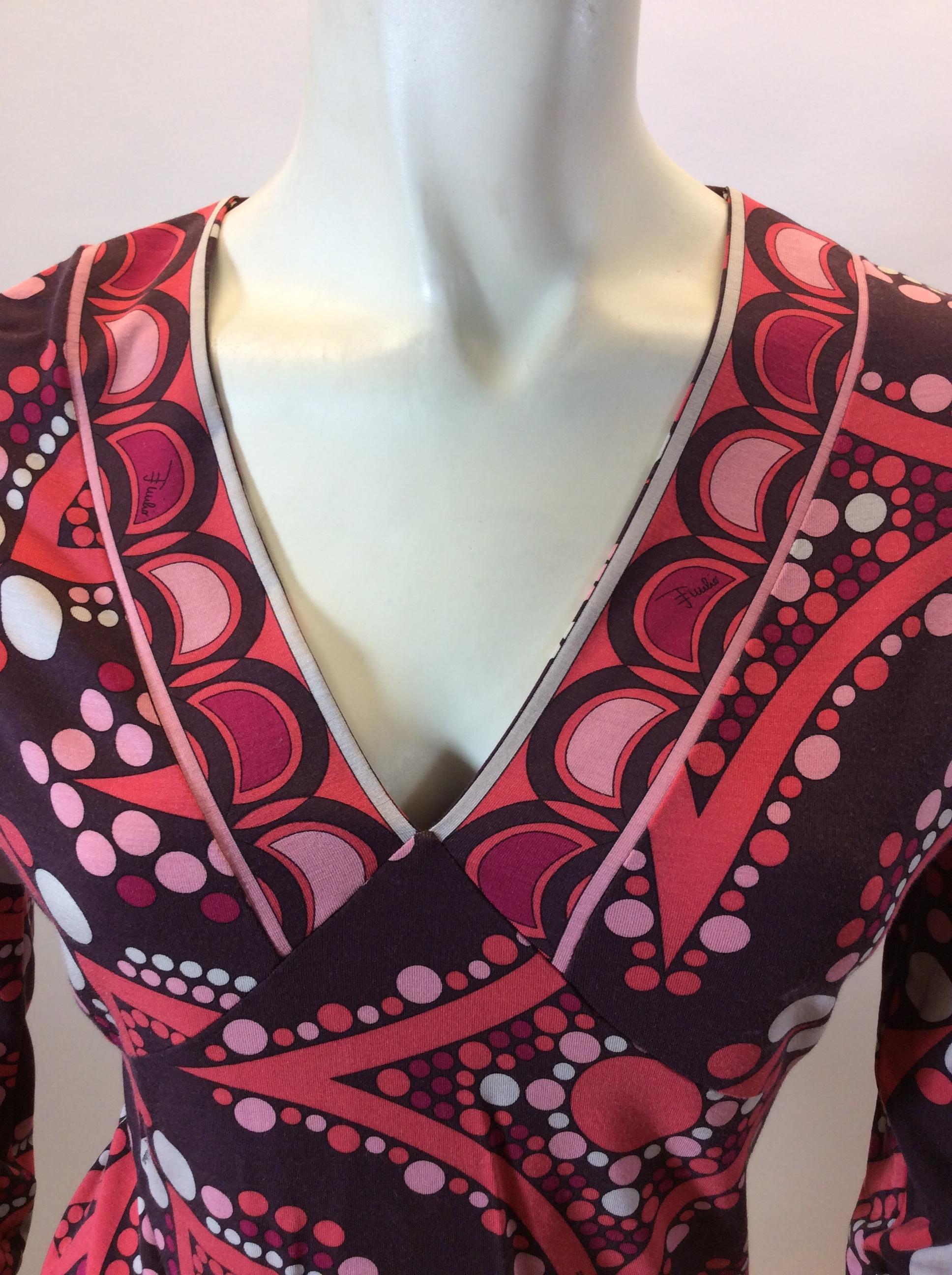 Women's Emilio Pucci Print Long Sleeve Shirt For Sale