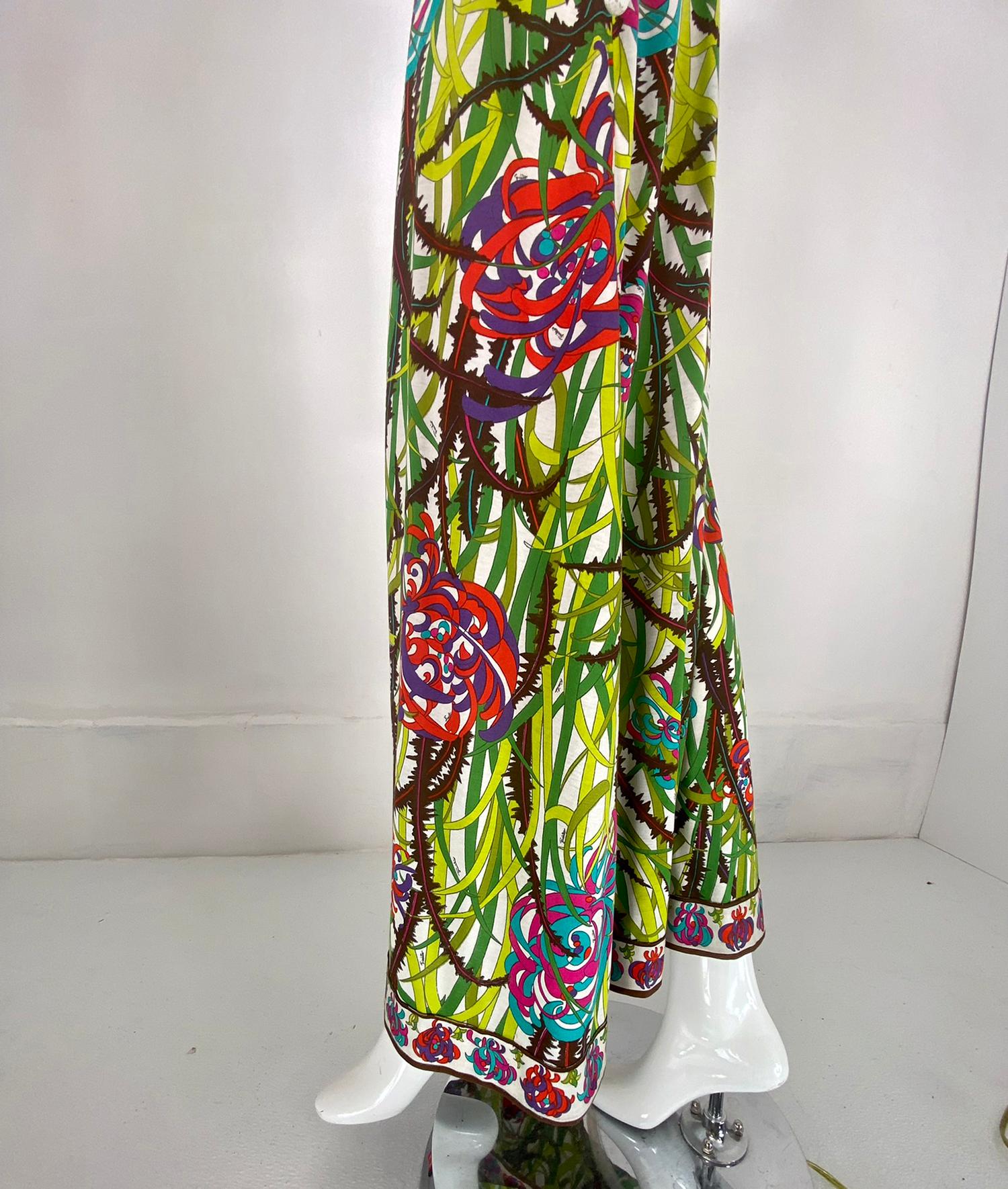 Emilio Pucci - Pantalon palazzo et soutien-gorge de plage en jersey de coton imprimé 4/15/1975 en vente 3