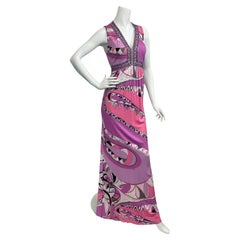Robe midi imprimée Emilio Pucci avec perles Taille : 44