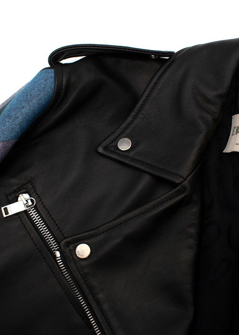 Women's Emilio Pucci Printed Wool Sleeve Biker Jacket - US 10 For Sale