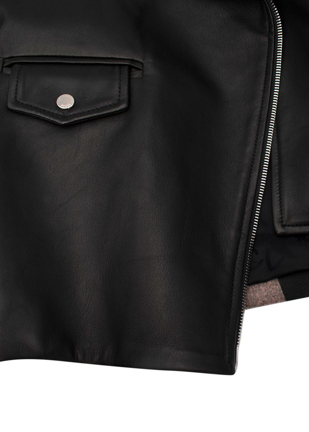Emilio Pucci Bedruckte Bikerjacke mit Wollärmeln - US 10 4