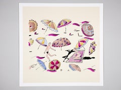 Original Fabric Design - Limited Edition Fine Art Print - Beach Scene - Flawless