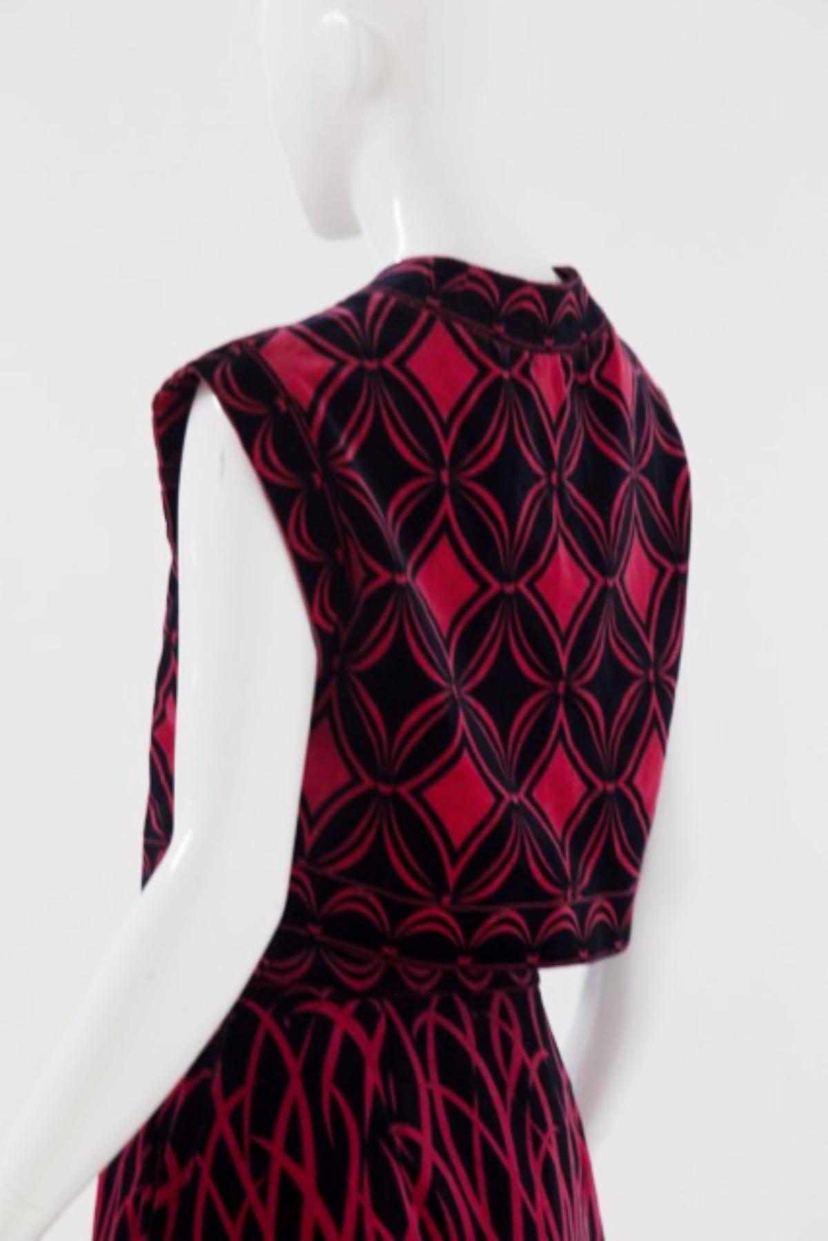 Emilio Pucci Psychedelic Velvet Two Pieces Suit For Sale 6