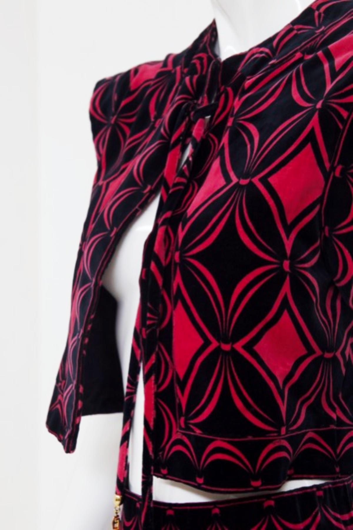 Emilio Pucci Psychedelic Velvet Two Pieces Suit For Sale 11