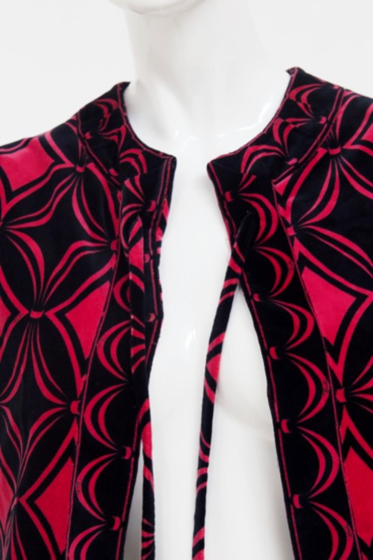 Emilio Pucci Psychedelic Velvet Two Pieces Suit For Sale 13