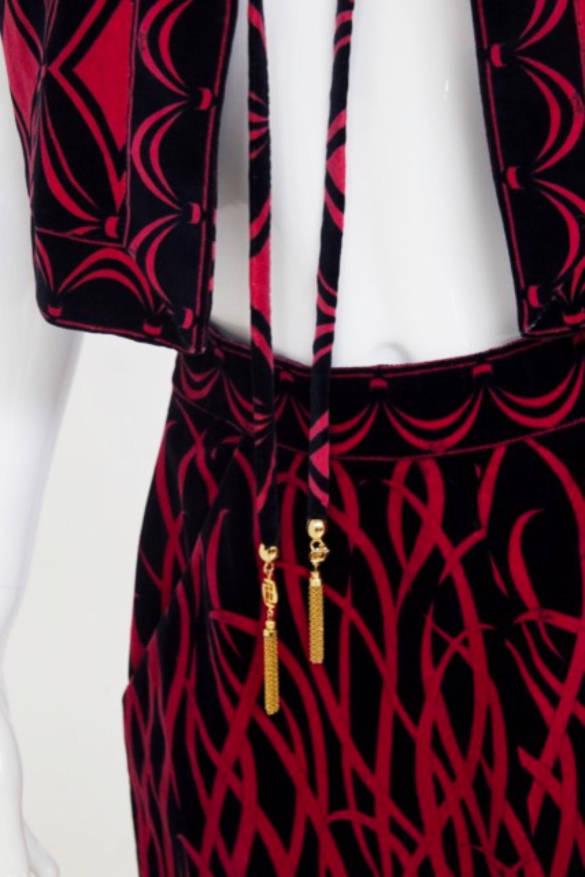 Emilio Pucci Psychedelic Velvet Two Pieces Suit For Sale 14