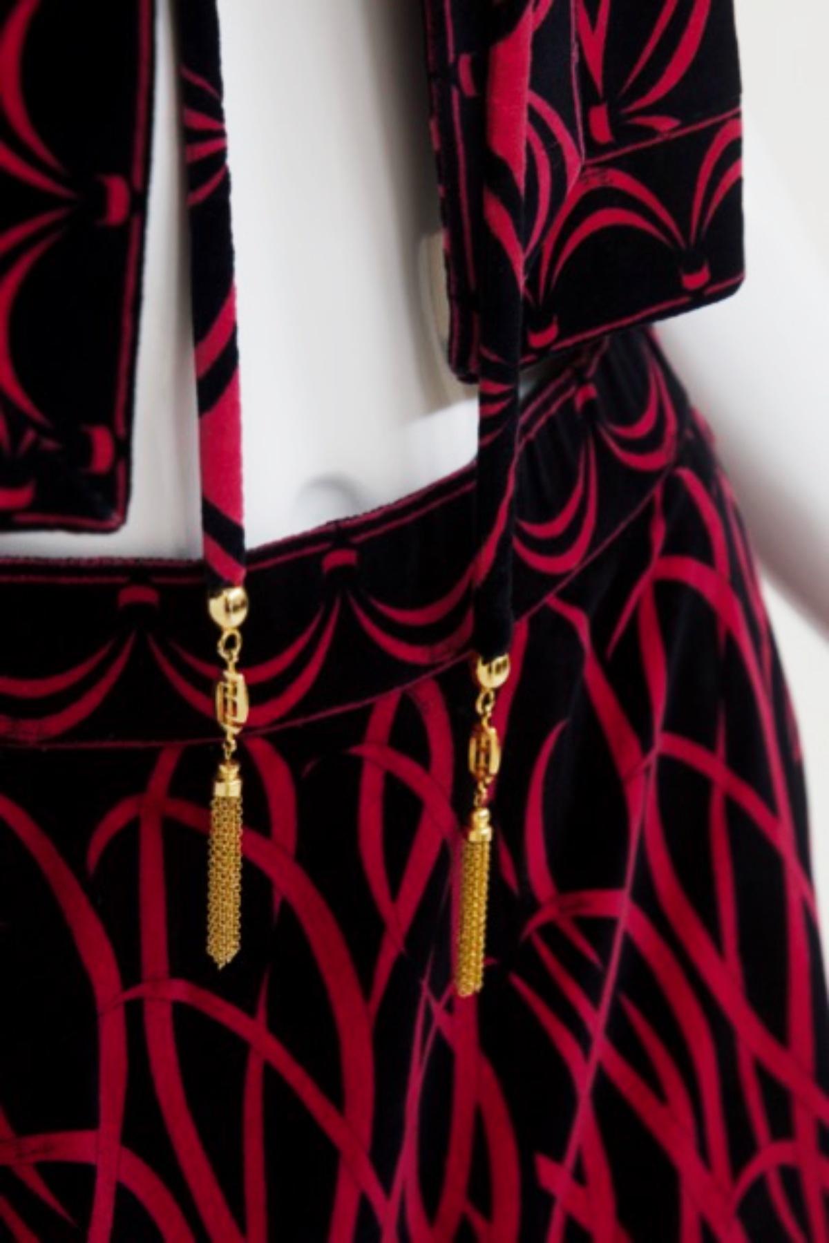 Emilio Pucci Psychedelic Velvet Two Pieces Suit For Sale 4