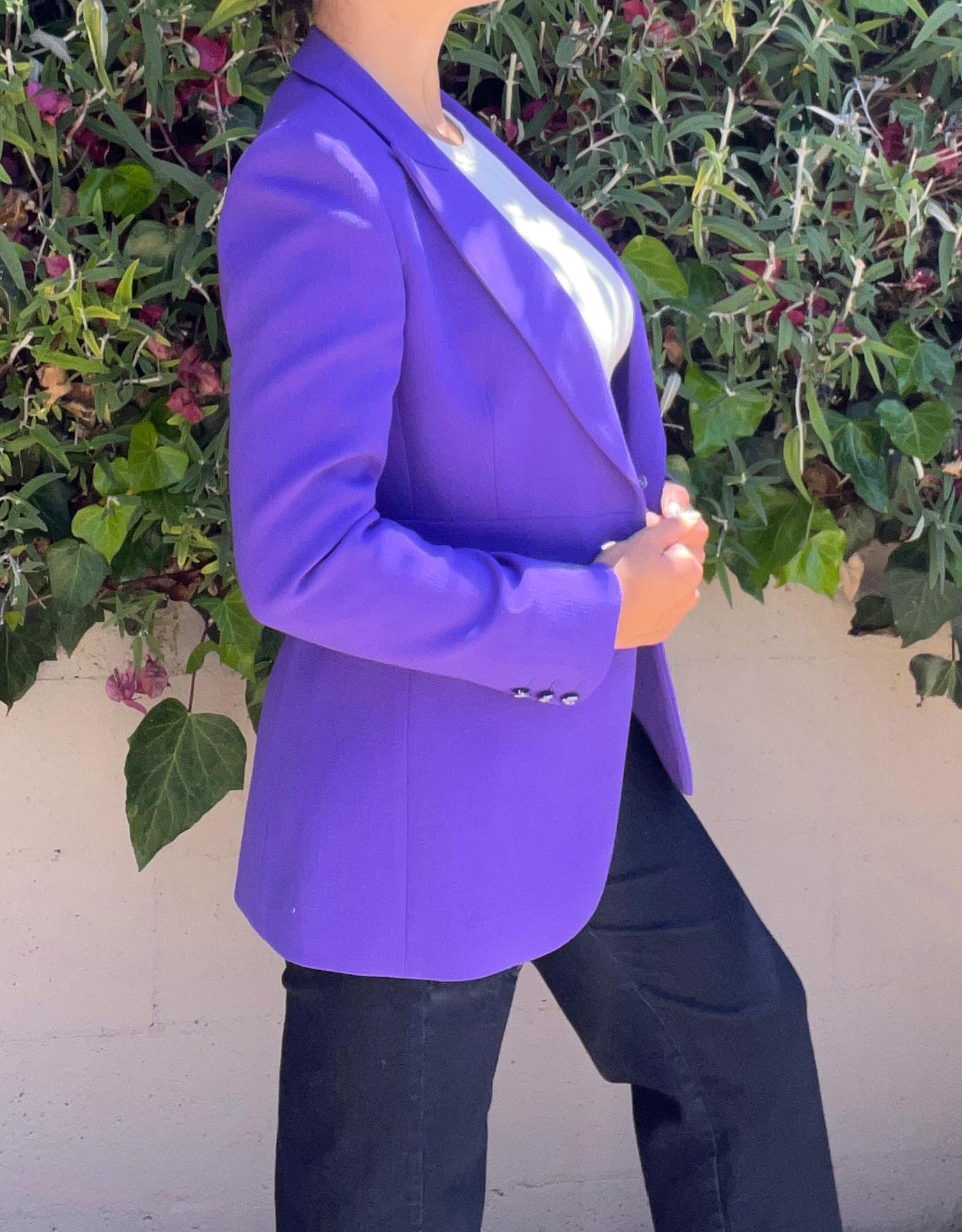 Emilio Pucci Purple Blazer Jacket, Size 8 For Sale 4