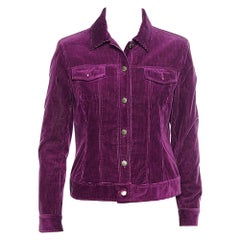 Emilio Pucci Veste à boutons en velours côtelé violet M