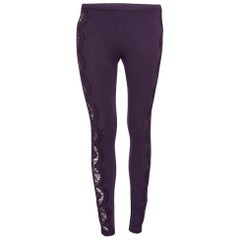 Emilio Pucci Purple Knit 
Lace Inset Leggings S
