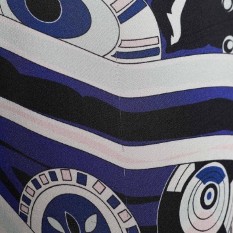 Donna Emilio Pucci Camicetta in seta stampata viola con dettaglio fiocco sul collo M in vendita