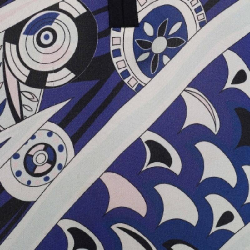 Emilio Pucci Camicetta in seta stampata viola con dettaglio fiocco sul collo M in vendita 2