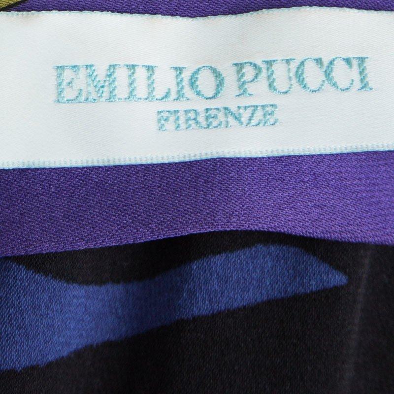 Emilio Pucci Purple Printed Silk Embellished Sleeveless Dress M 1