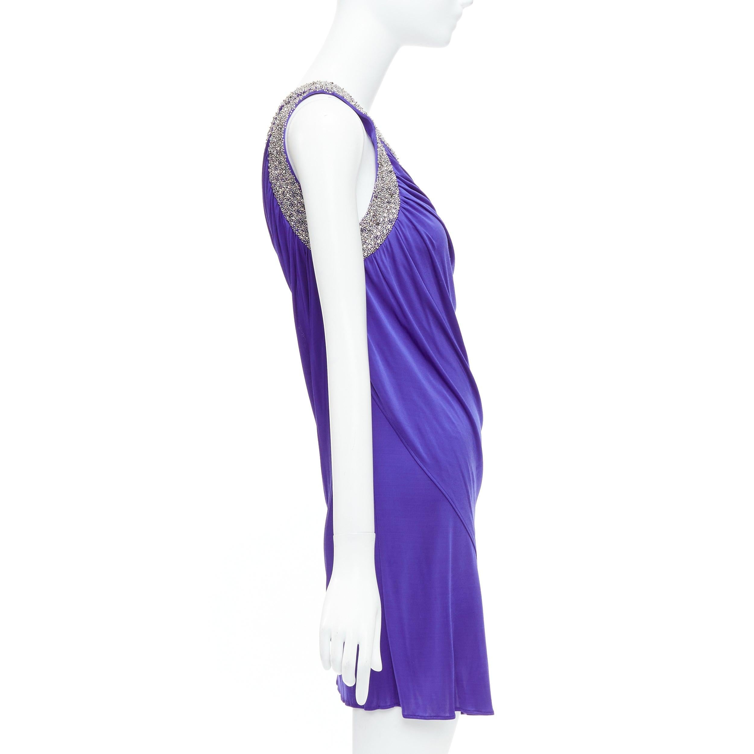 Emilio PUCCI robe à bretelles à col perlé violet argenté IT38 XS Bon état - En vente à Hong Kong, NT