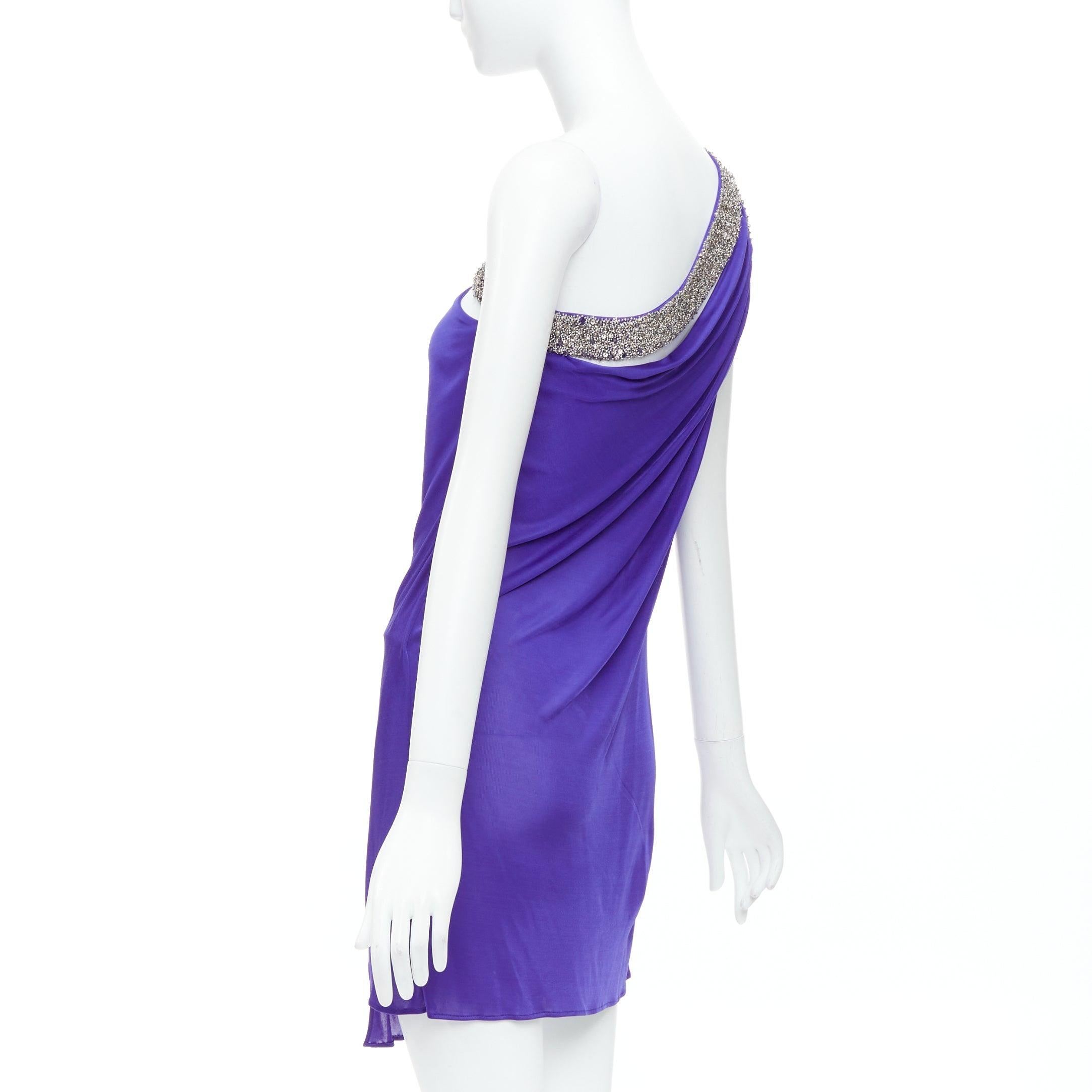 Emilio PUCCI robe à bretelles à col perlé violet argenté IT38 XS en vente 1