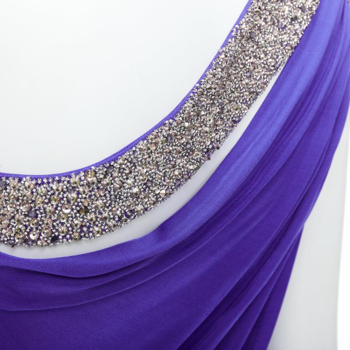 Emilio PUCCI robe à bretelles à col perlé violet argenté IT38 XS en vente 2