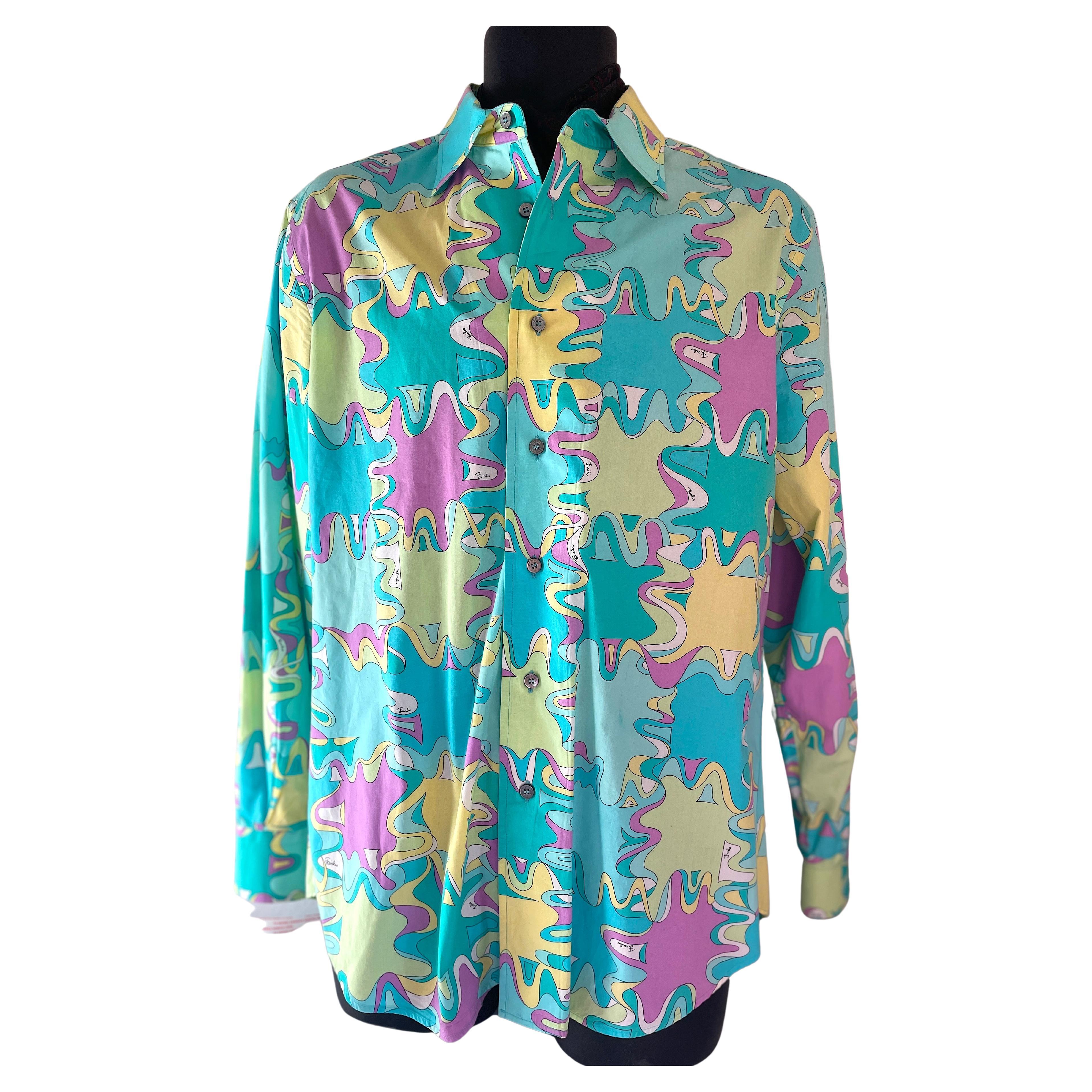 Emilio Pucci Rare Men
s Cotton Shirt XL