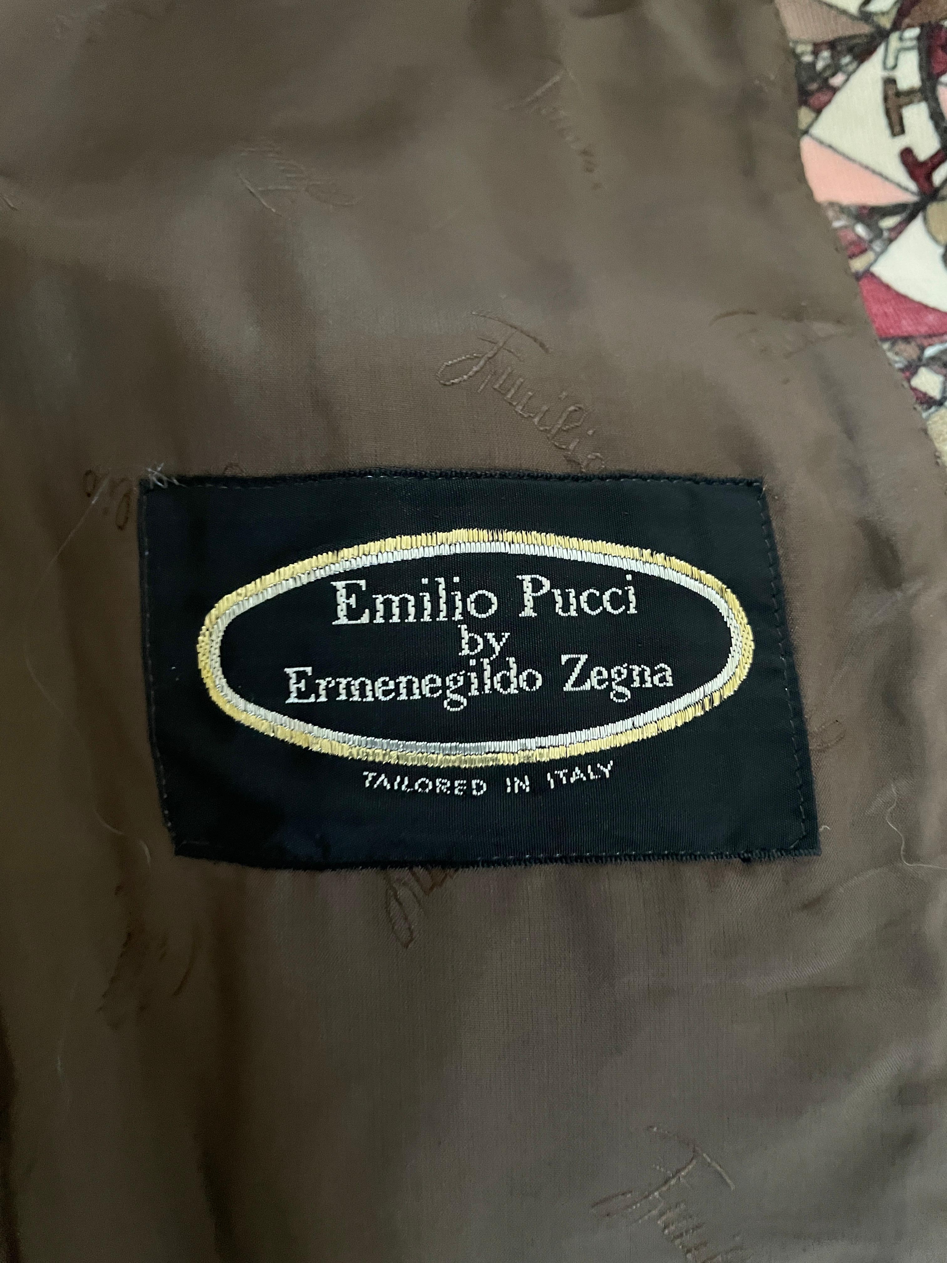 Emilio Pucci Rare Vintage 1970's Men's Jacket for Saks Fifth Avenue by Zegna For Sale 5