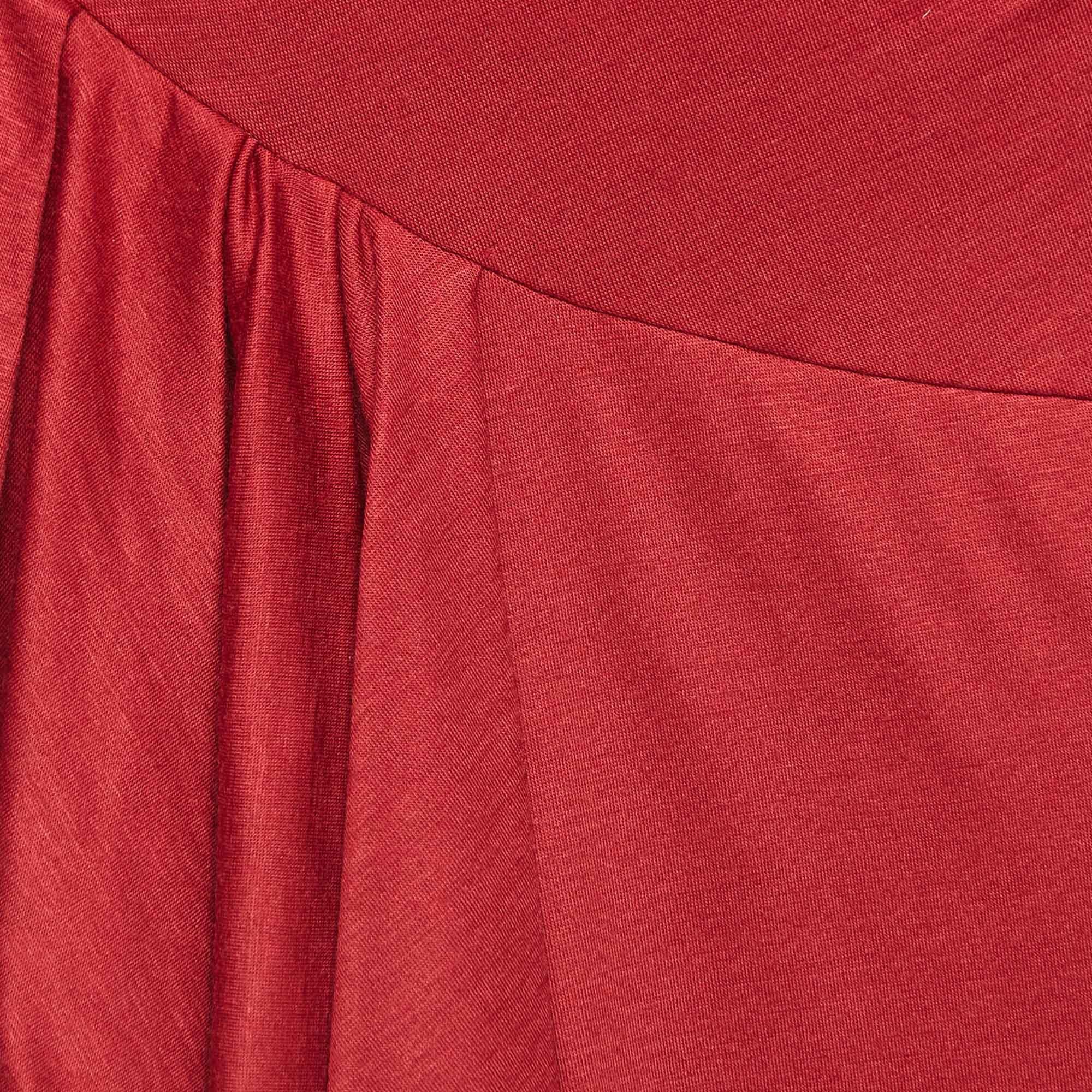 Emilio Pucci - Robe courte style drapée en jersey rouge M Pour femmes en vente