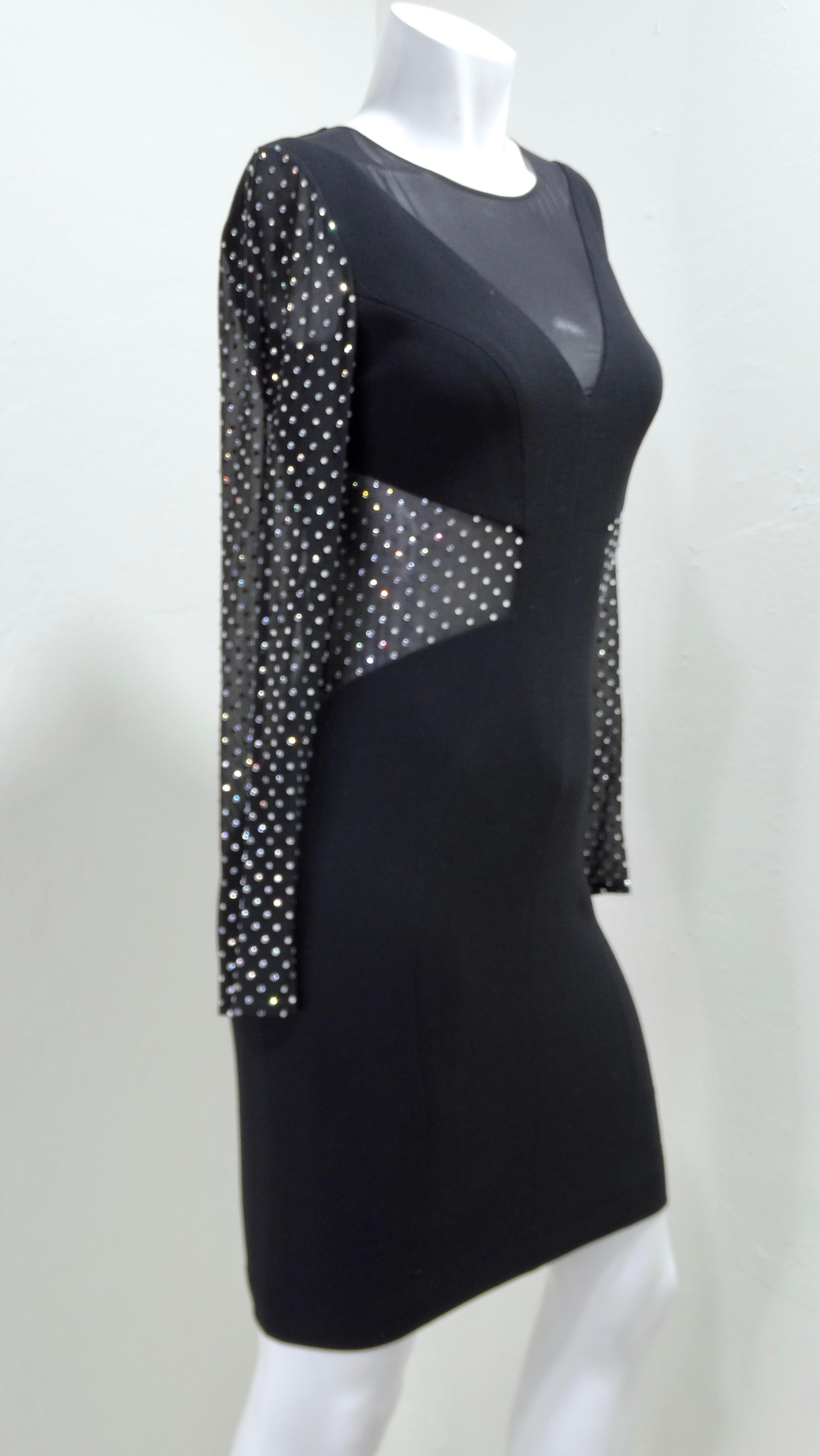 Black Emilio Pucci Rhinestone Studded Mini Dress