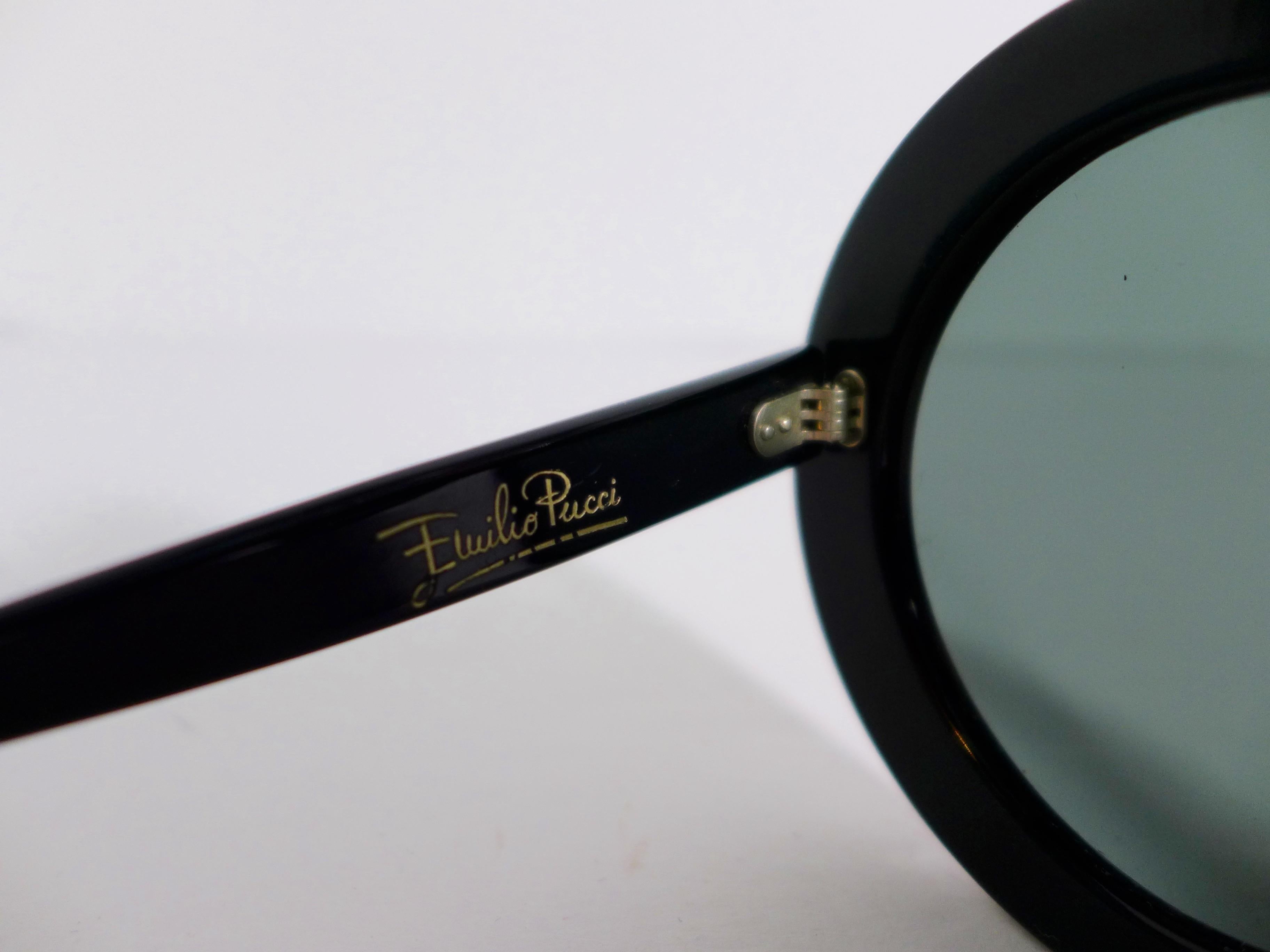 EMILIO PUCCI Round Print Sunglasses w/ Case 1
