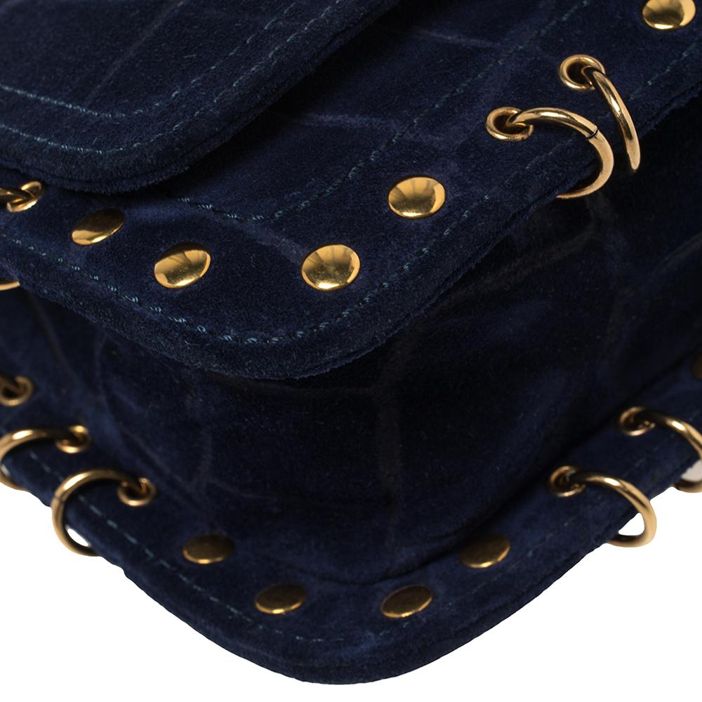 Emilio Pucci Royal Blue Suede Small Marquise Shoulder Bag 2