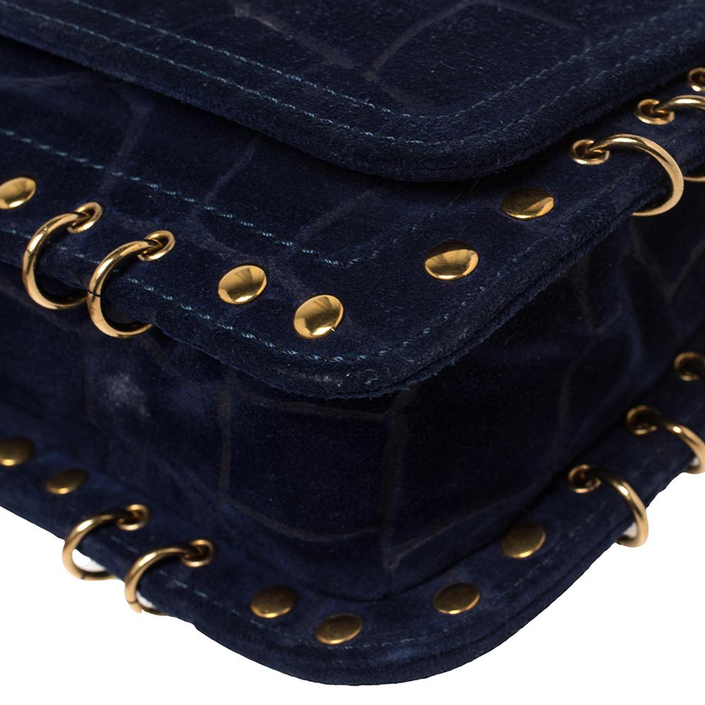 Emilio Pucci Royal Blue Suede Small Marquise Shoulder Bag 3