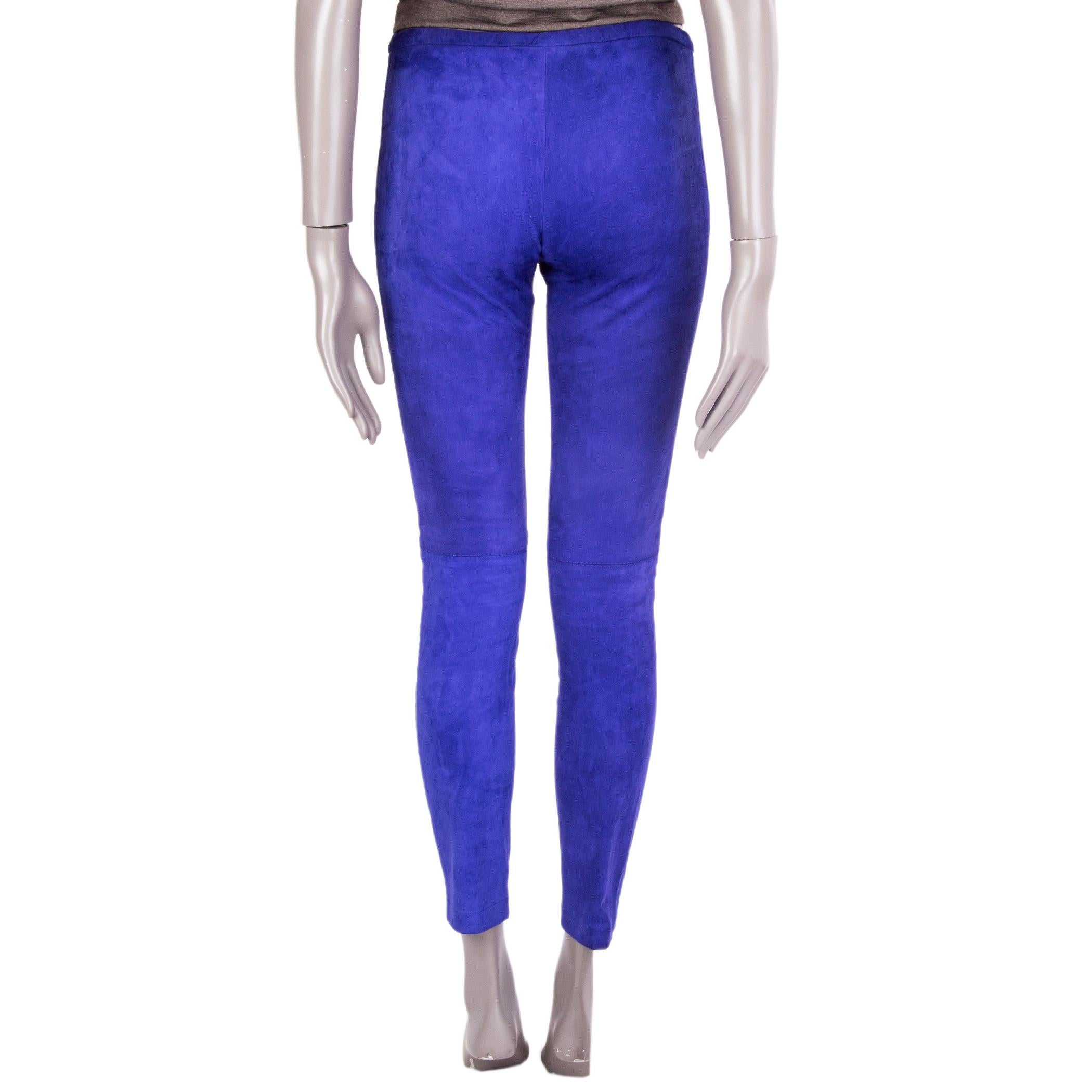 purple suede pants