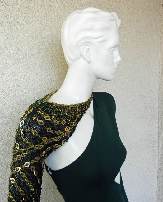 Emilio Pucci Runway Goddess Jewellled Cut-Out Dress Gown (robe à découpes) Pour femmes en vente