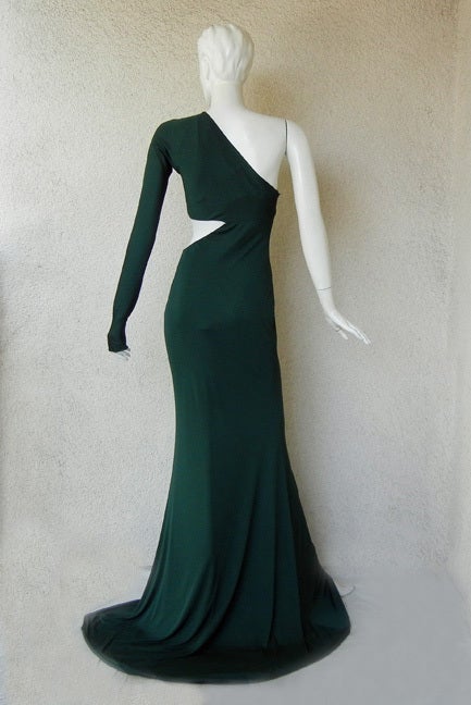 Emilio Pucci Runway Goddess Jewellled Cut-Out Dress Gown (robe à découpes) en vente 4