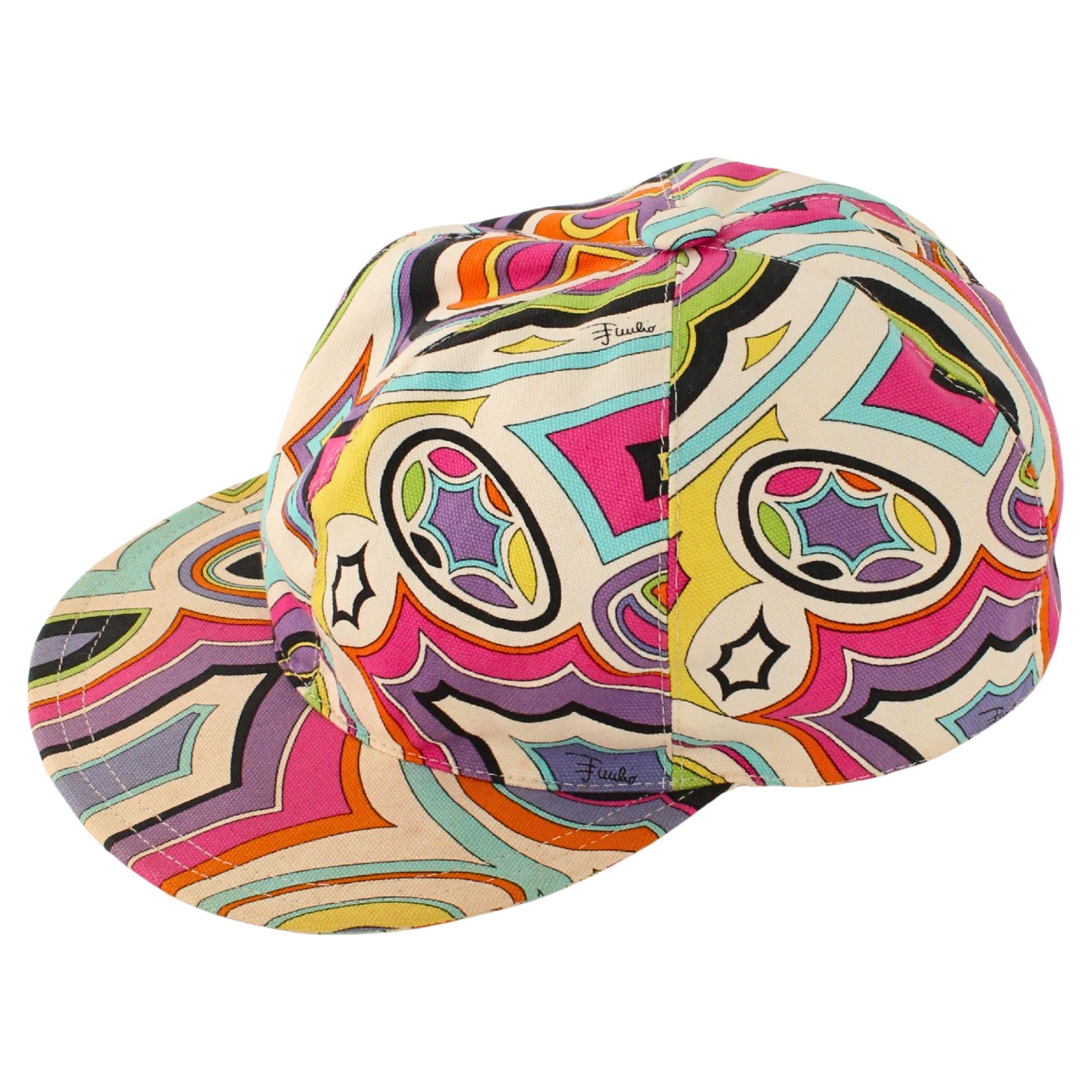 Emilio Pucci S/S 2005 Rainbow Printed Cotton Cap Baseball Hat