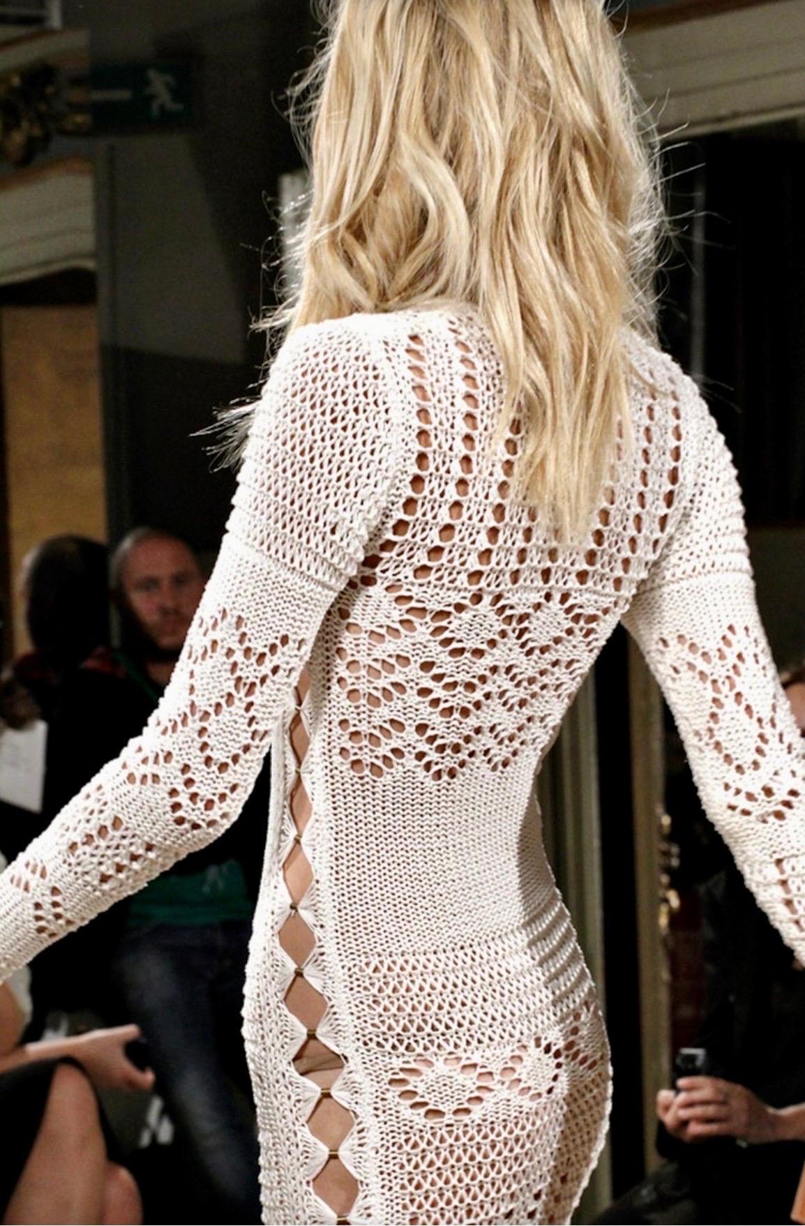 Emilio Pucci S/S 2011 Runway Unworn Embellished Cutout Crochet Open Knit Dress For Sale 15