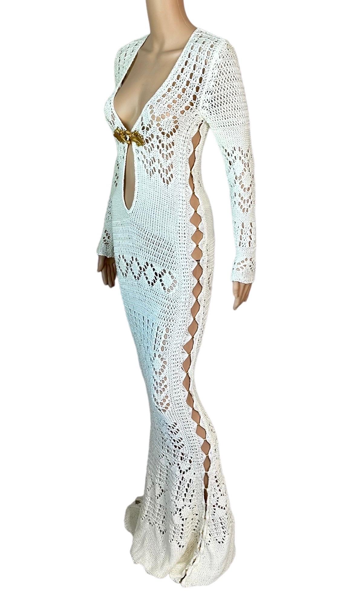 Emilio Pucci S/S 2011 Runway Unworn Embellished Cutout Crochet Open Knit Dress  In New Condition For Sale In Naples, FL