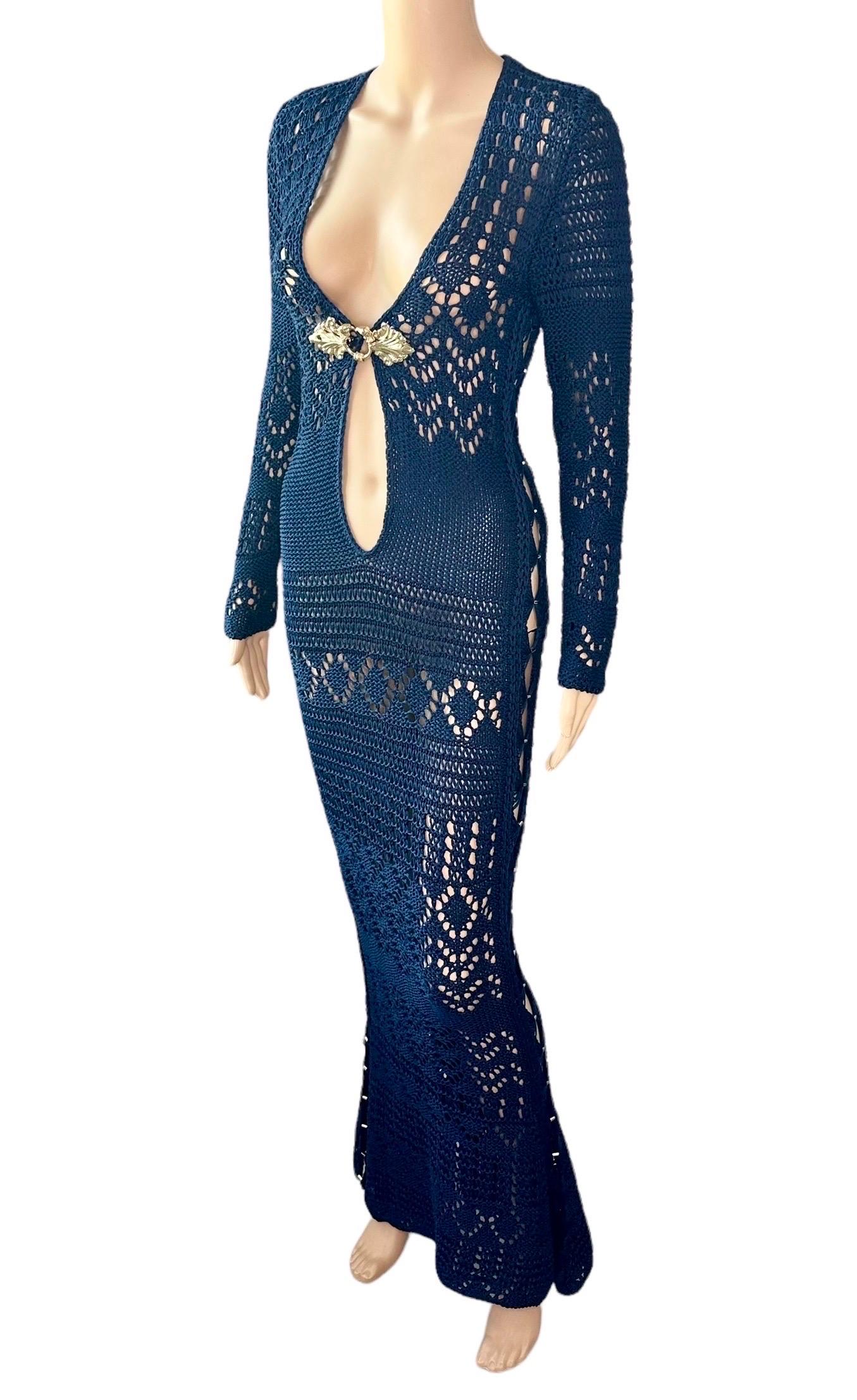 Emilio Pucci S/S 2011 Runway Unworn Embellished Cutout Crochet Open Knit Dress For Sale 3