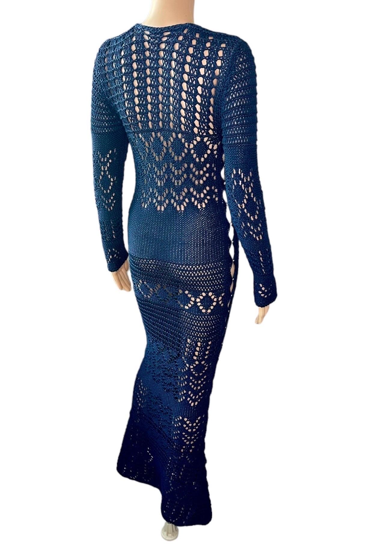 Emilio Pucci S/S 2011 Runway Unworn Embellished Cutout Crochet Open Knit Dress For Sale 4