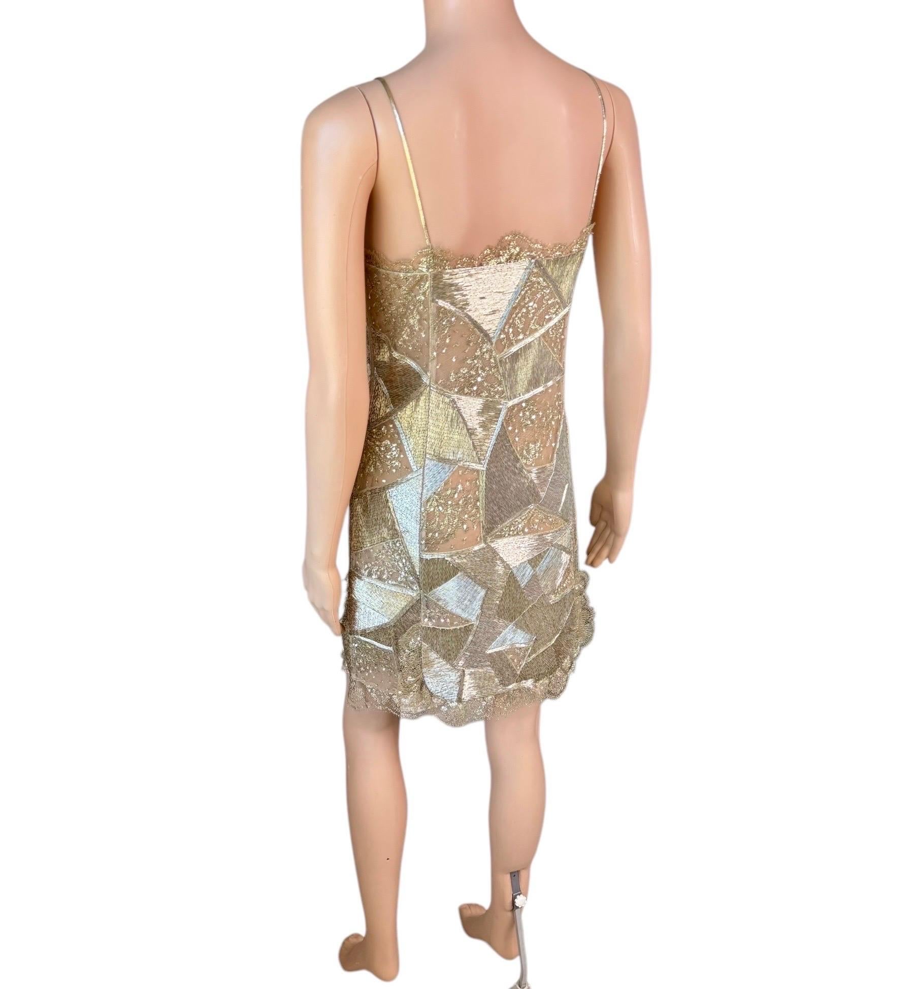 Emilio Pucci S/S 2012 Runway Unworn Embellished Sheer Lace Cutout Mini Dress For Sale 8