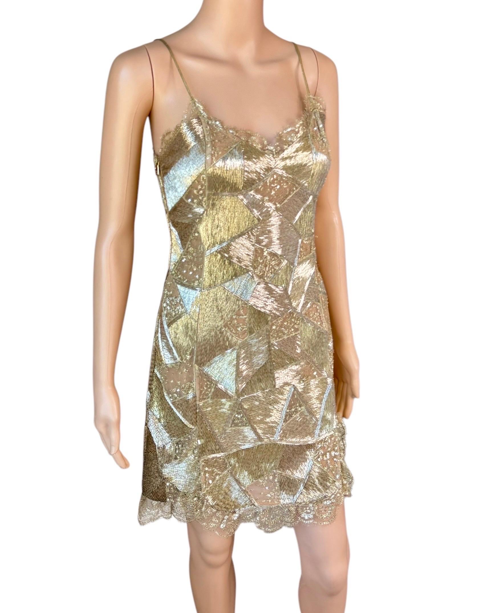 Emilio Pucci S/S 2012 Runway Unworn Embellished Sheer Lace Cutout Mini Dress In Excellent Condition For Sale In Naples, FL