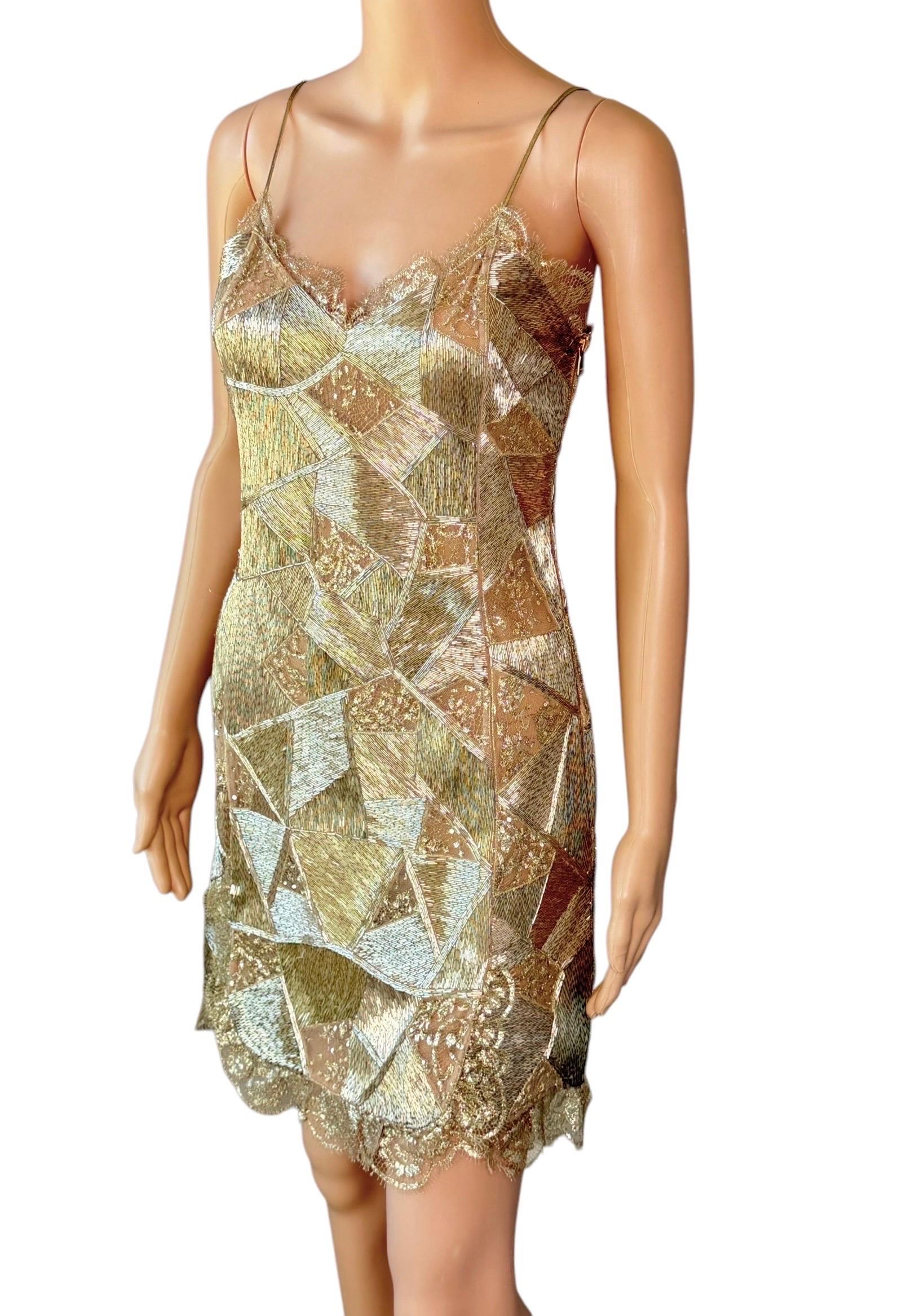 Emilio Pucci S/S 2012 Runway Unworn Embellished Sheer Lace Cutout Mini Dress For Sale 1