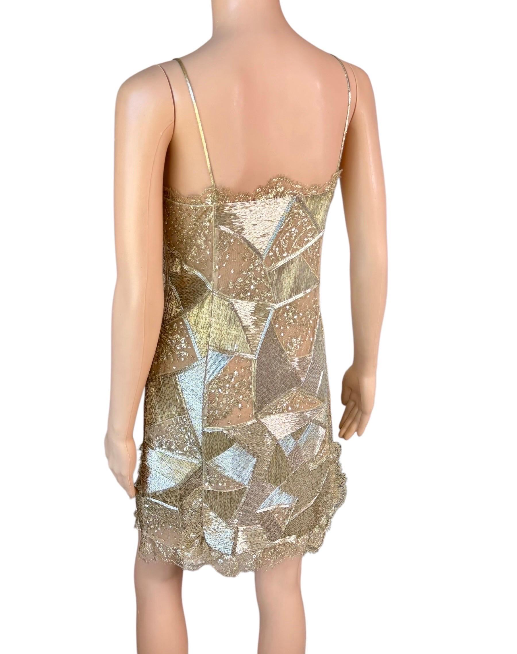 Emilio Pucci S/S 2012 Runway Unworn Embellished Sheer Lace Cutout Mini Dress For Sale 2