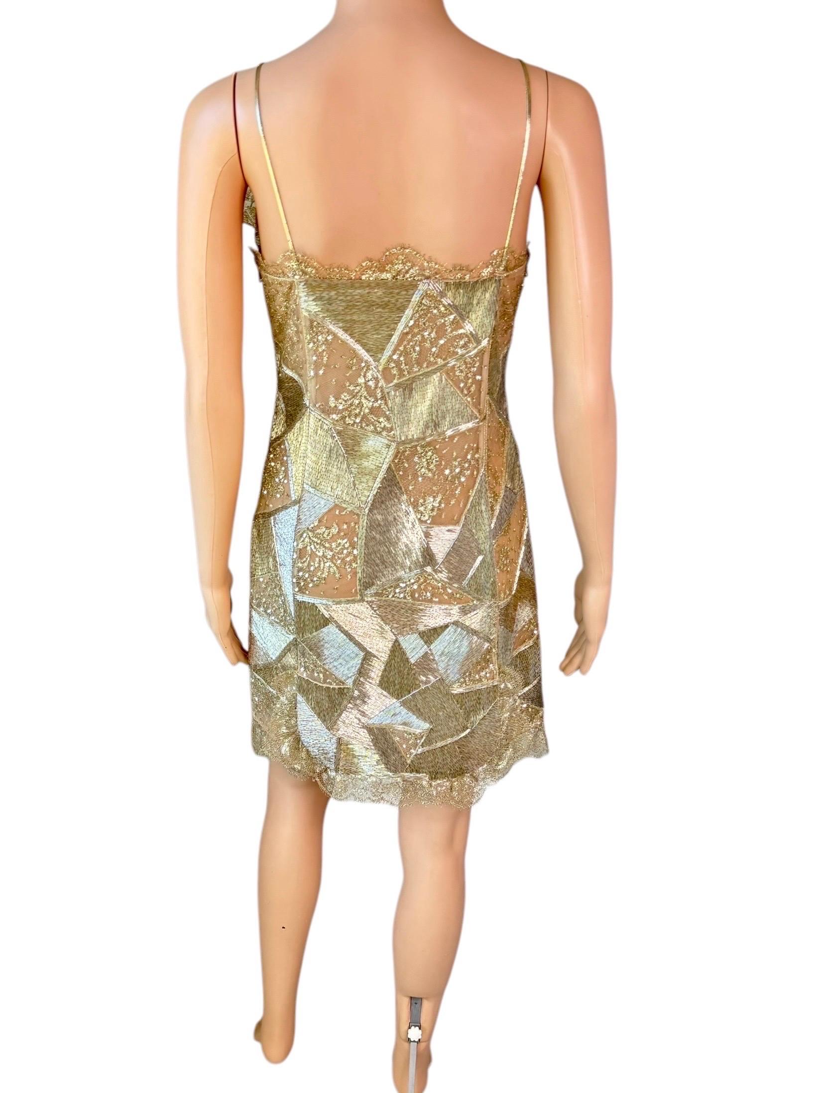 Emilio Pucci S/S 2012 Runway Unworn Embellished Sheer Lace Cutout Mini Dress For Sale 4