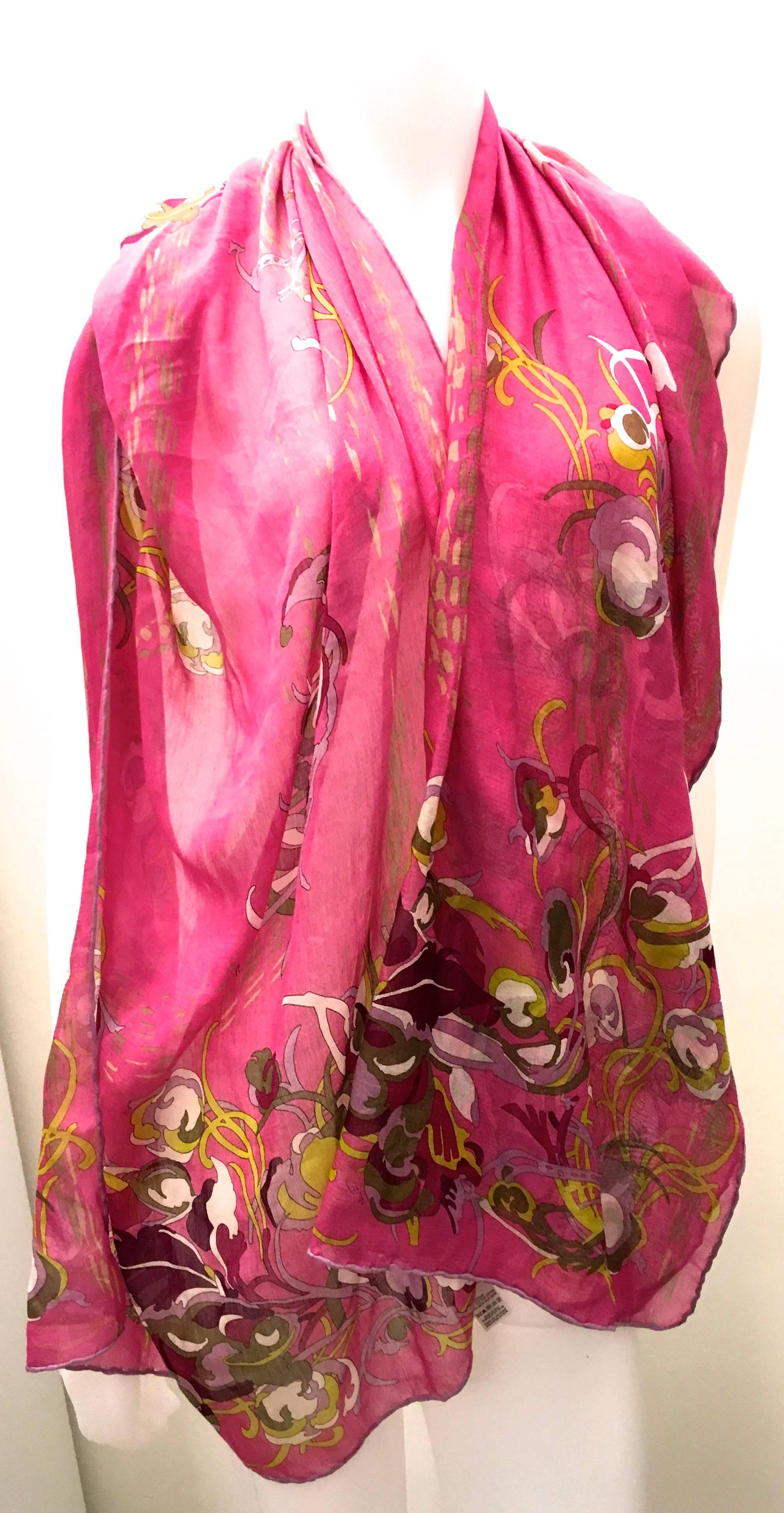 Emilio Pucci Silk Mouslin Shawl/Scarf For Sale 4