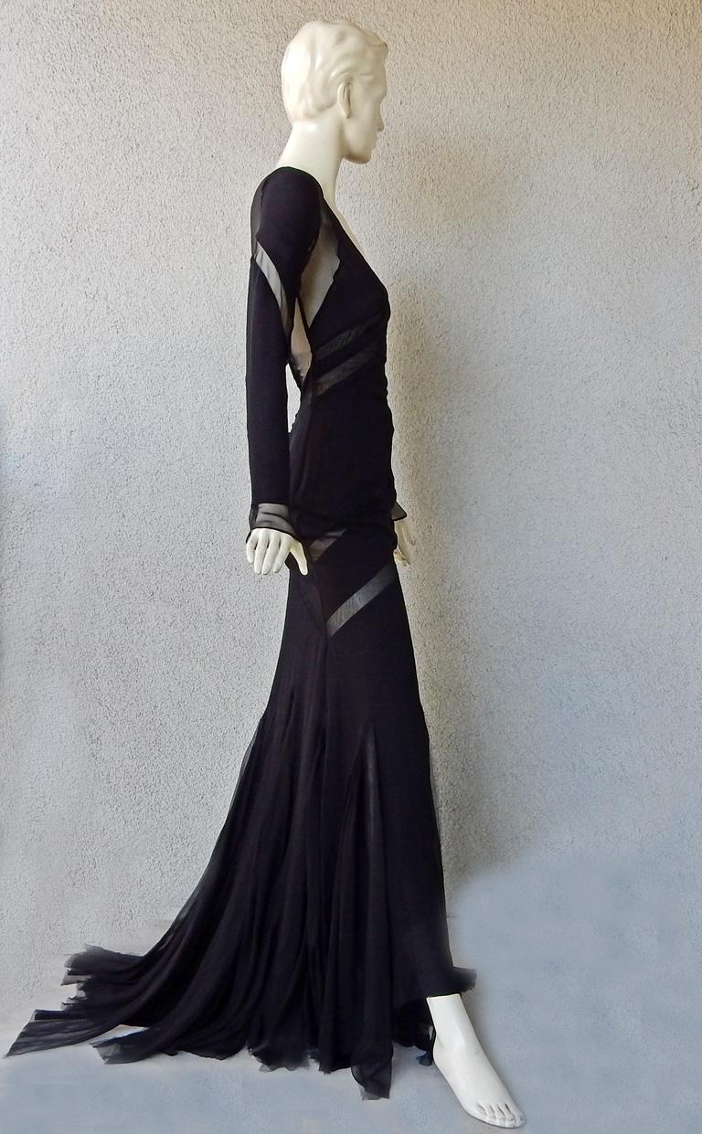 Women's Emilio Pucci Seductive Sexy Sheer Black Dress Gown   NWT