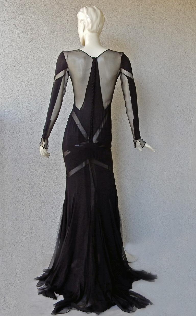 Emilio Pucci Seductive Sexy Sheer Black Dress Gown   NWT 1