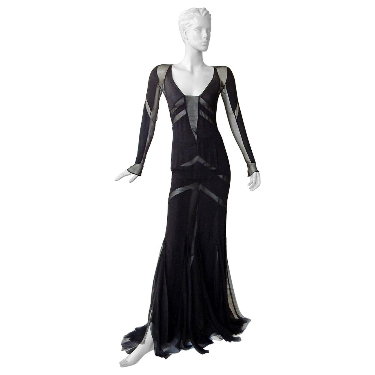 Emilio Pucci Seductive Sexy Sheer Black Dress Gown   NWT