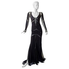 Emilio Pucci Seductive Sexy Sheer Black Dress Gown   NWT